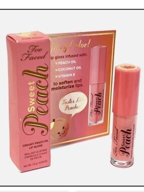 Too Faced Sweet Peach Creamy Peach Oil Lip Gloss - Pink Peach